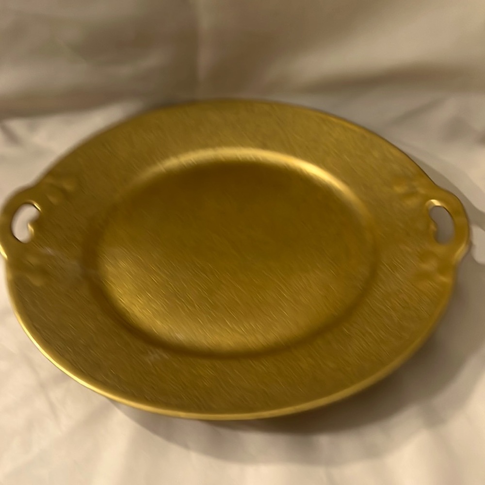 Pickard Large Serving Plate. GOLD layered with flowers engraved throughout A1659